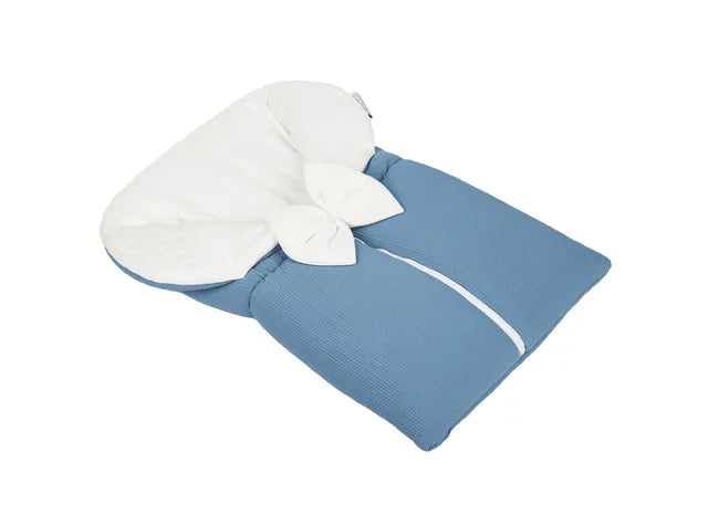 White & Grey Baby Sleeping Bag White With Bow
