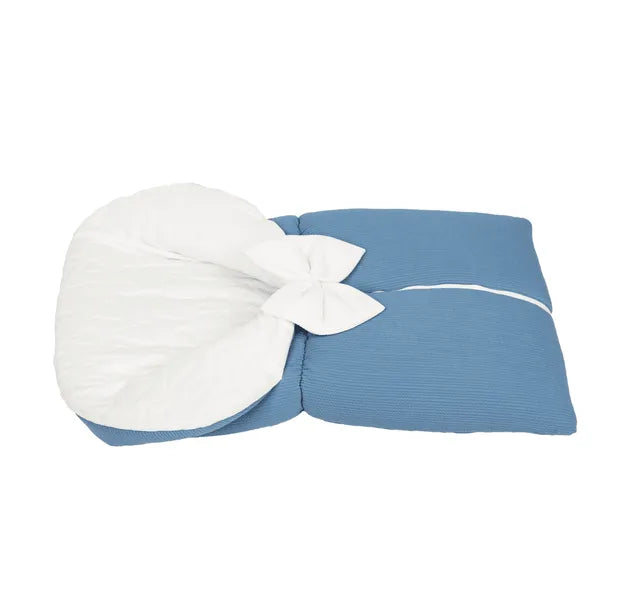 White & Grey Baby Sleeping Bag White With Bow