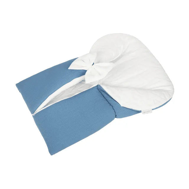 White & Grey Baby Sleeping Bag White With Bow