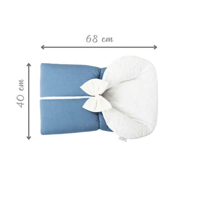 White & Grey Baby Sleeping Bag White With Bow