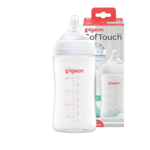 Pigeon Softouch WN3 Nursing Plastic Bottle With M-Sized Nipple (240ml, 3 Months)
