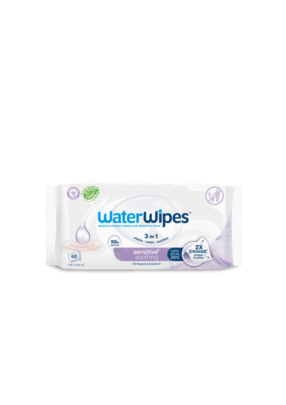 WaterWipes Soothing Clean - Pack of 60's /720's (Plastic-Free)