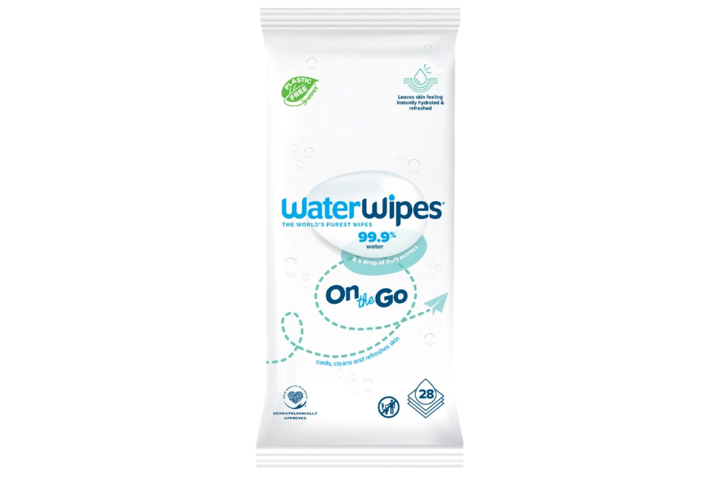 WaterWipes The World's Purest Wipes, Refresh On the Go, 28 Wipes