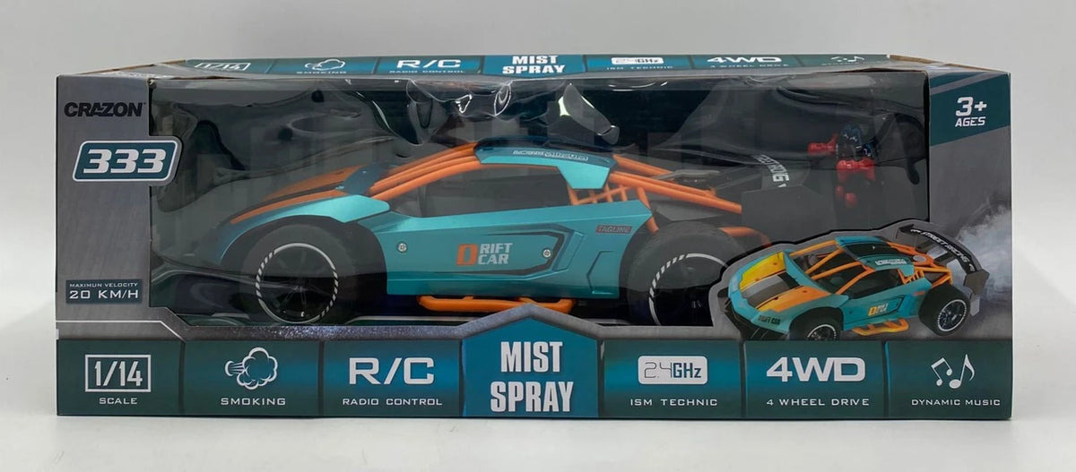 Crazon - High-Speed Remote Control Racing Car with Lights, Music & Smoke Spray Effect
