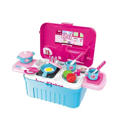 Chef Kitchen Set In Trolley Case (Pink)