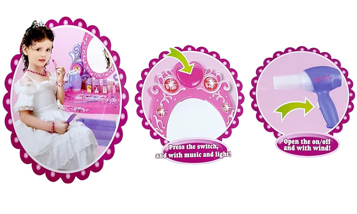 Dresser with Music and Light Set (Pink/Purple)