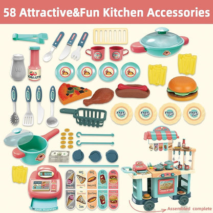 Fast Food Gourmet Food Cart Set (50 Pcs)