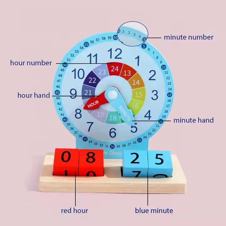 Xin Miao Teaching Wooden Clock Activities Set