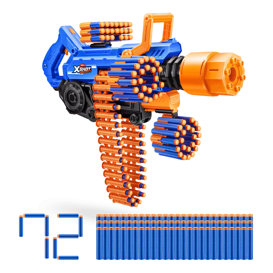 X-Shot Insanity Smoking Barrel Toy Gun – 72 Darts