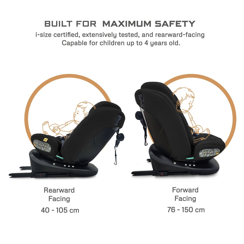 نيو بريز I‑Vilo 360° ISOFIX I‑Size مقعد سيارة للأطفال الكل في واحد (أسود)