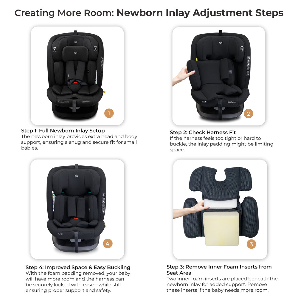 نيو بريز I‑Vilo 360° ISOFIX I‑Size مقعد سيارة للأطفال الكل في واحد (أسود)