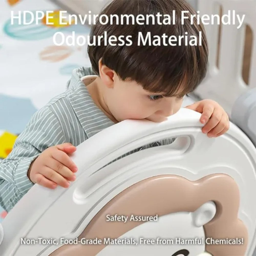 Little Angel Baby Foldable Fence Playpen And Basketball Hoop Set (16 Pcs)