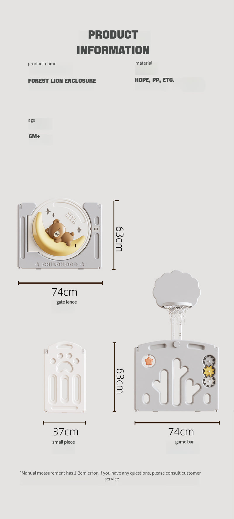Little Angel Foldable Fence Playpen - 16pcs