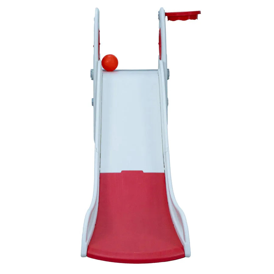 Little Toddler Medium Size Slide With Basketball Hoop (Light Red And White)