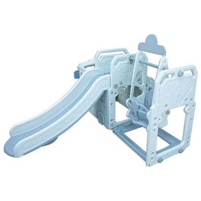 Little Toddler 3 In1 Bus With Slide Height Adjustable Swing (White And Grey) 180*190*100 cm