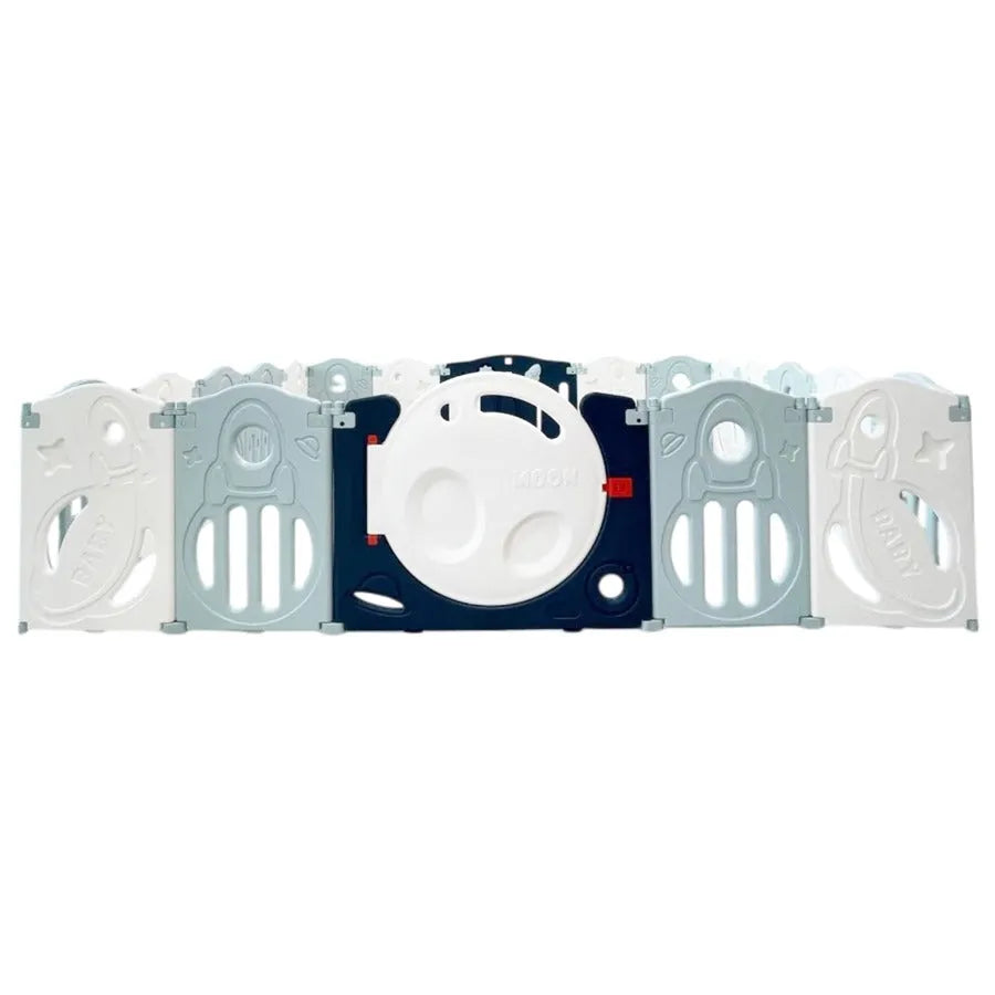 Little Toddlers Foldable Playpen (Simple Panels, 1 Game Panel, 1 Door Color Blue)