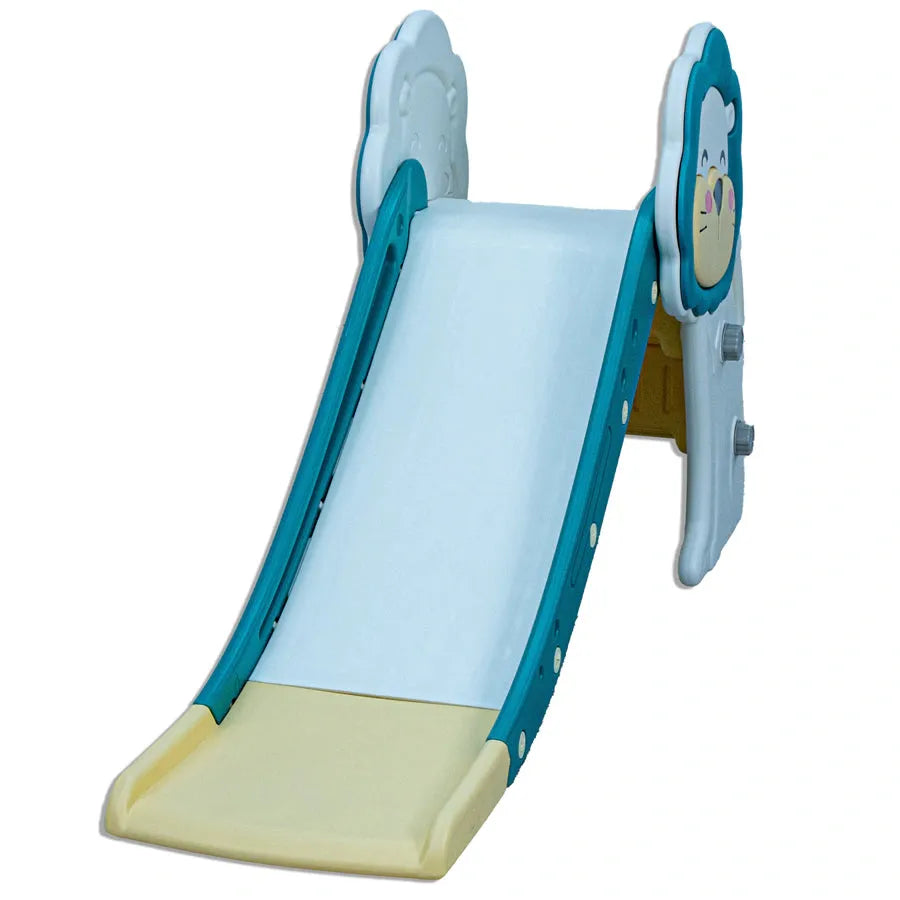 Little Toddlers Medium Size Slide With Basketball Hoop (Light Mint Green/White)