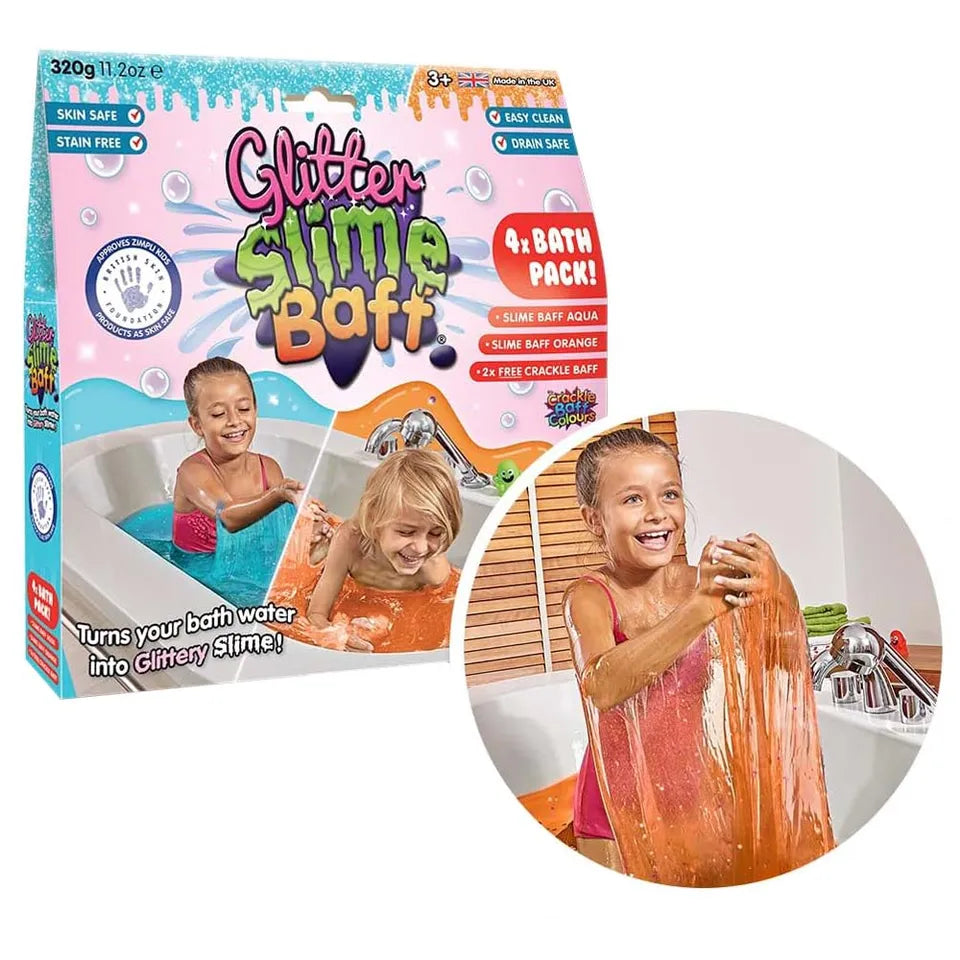 Zimpli Kids - Slime Baff & Crackle Bath - Orange & Aqua - 4 Pieces