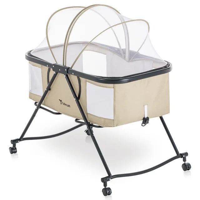 Teknum 3-in-1 Baby Cot, Cradle With Mosquito Net – Ivory