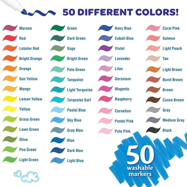 Crayola Set of 50 Washable Super Tips Markers