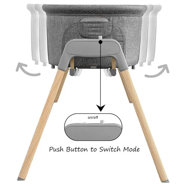 Teknum 3-in-1 Baby Rocker Bassinet With Mosquito Net – Grey
