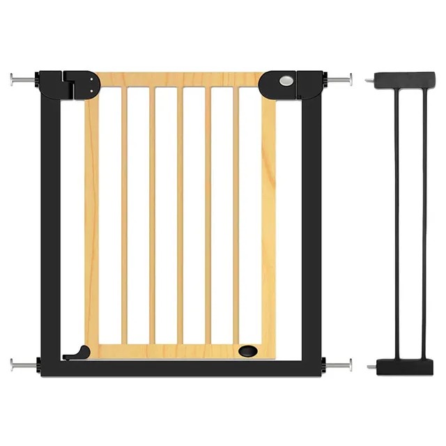 Baby Safe Wooden Safety Gate with 7 cm Extension – Natural Wood