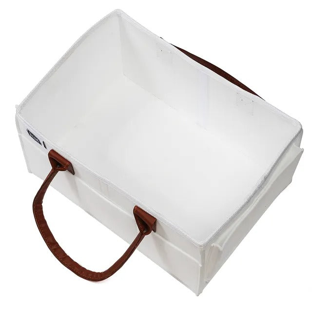 Little Story Diaper Caddy And Travel Pouch Medium – White