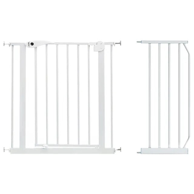 Baby Safe Metal Safety Gate with 10 cm Extension – White