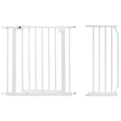 Baby Safe Metal Safety Gate with 10 cm Extension – White