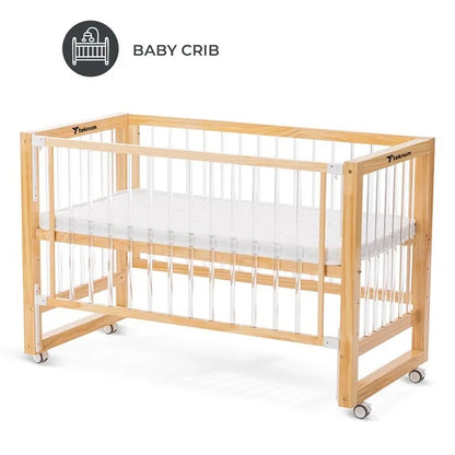 Teknum Prism 4-in-1 Convertible Crib with Mattress – White.