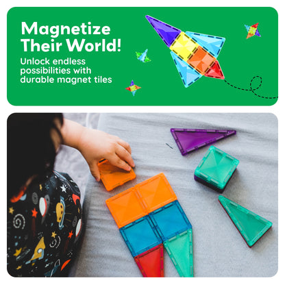 PicassoTiles Mini Diamond Magnetic Tiles 101 Piece Set