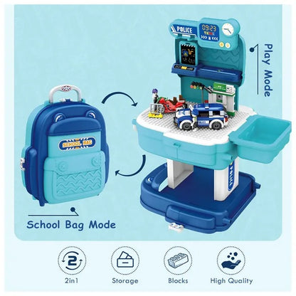 Little Story Police Station With Police Car & Block Toy Set – 219pcs
