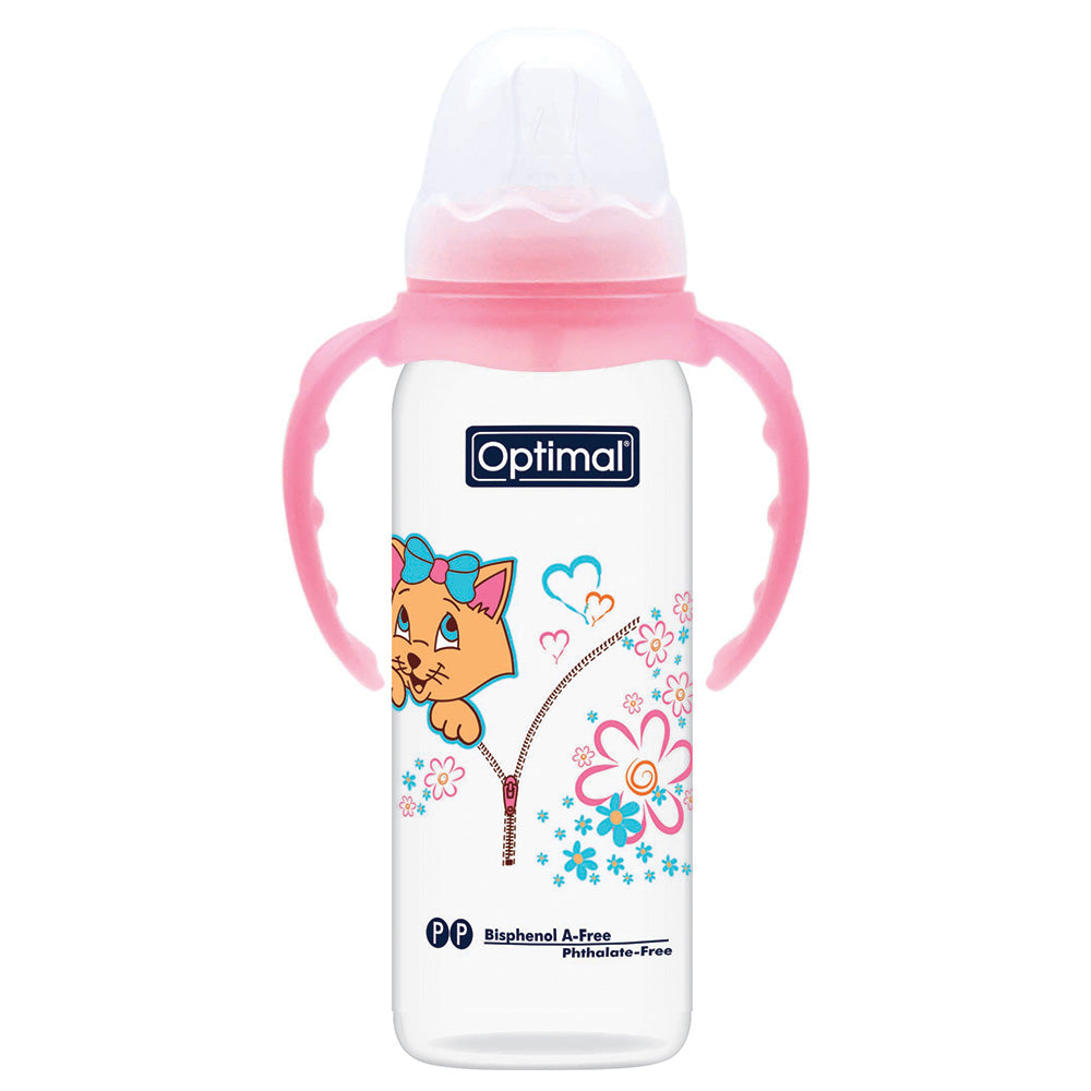 Optimal Slim Waist Bottle With Handle (Pink, 240ml)