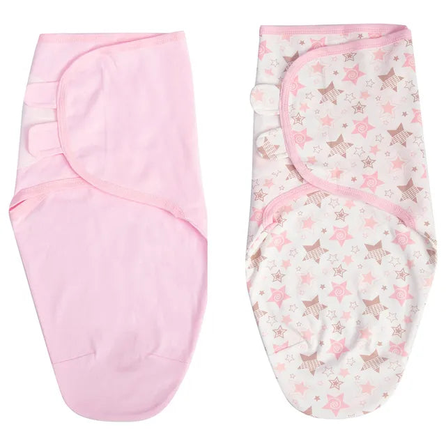 Tiny Toes - Baby Girls Printed Swaddle - Pack Of 2 - Pink