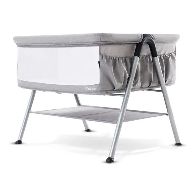 Teknum Fellow 2 Twin Bedside Crib Bassinet – Grey