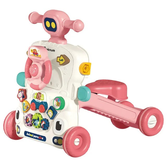 Teknum 5-in-1 Baby Walker With Musical Keyboard – Pink
