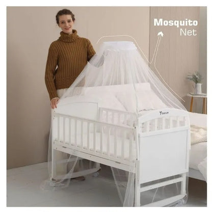 Teknum 7-in-1 Convertible Kids Bed & Bedside Crib – White