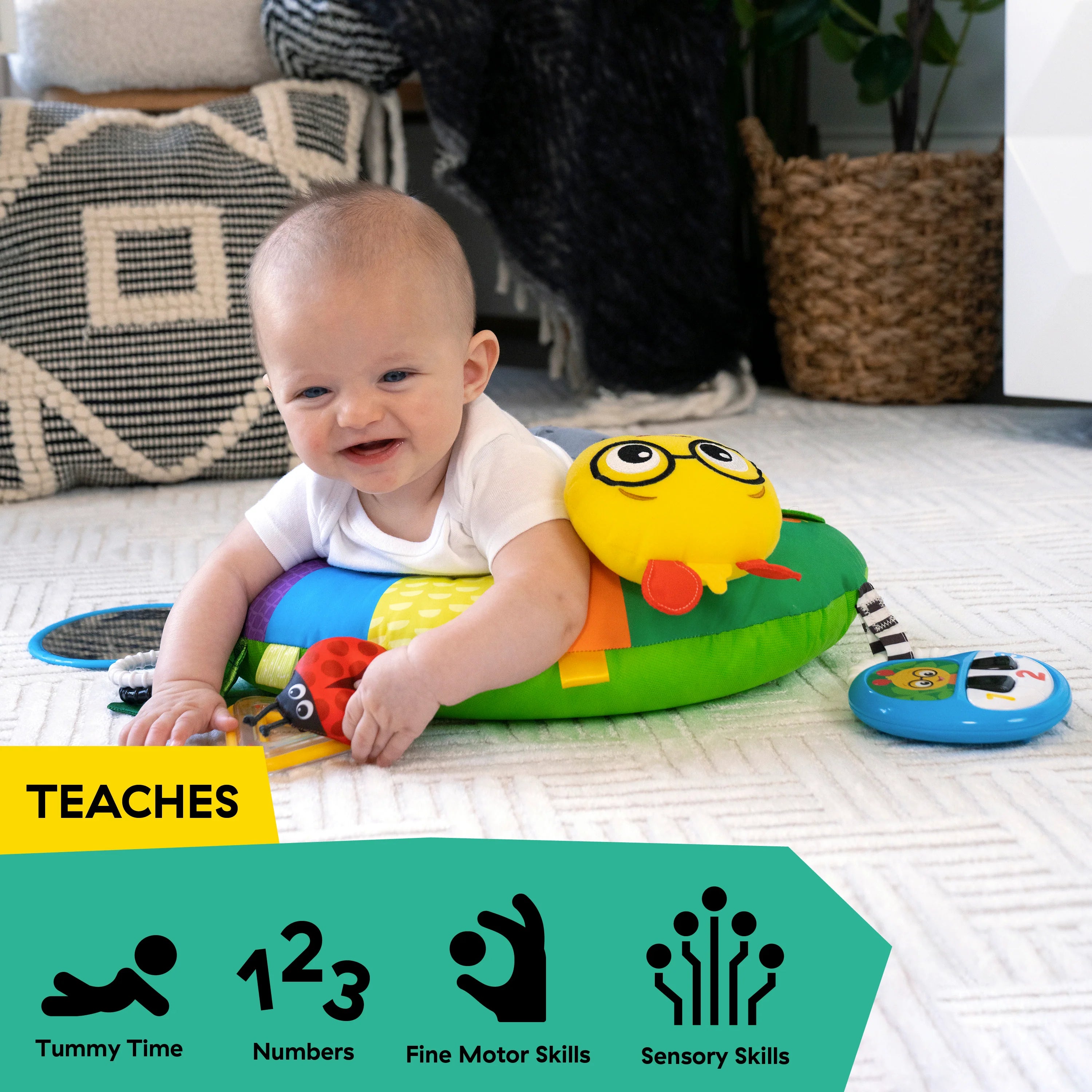 Baby Einstein Cal A Pillow Tummy Time Activity Pillow