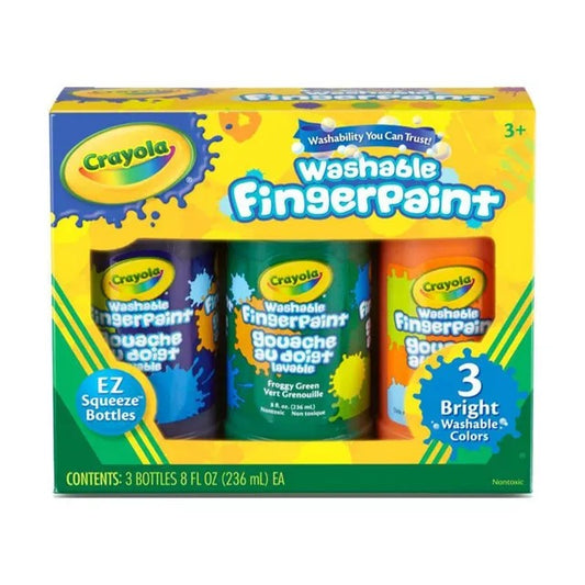 Crayola 3 CT. 8 oz. Washable Fingerpaint – Bright Colors