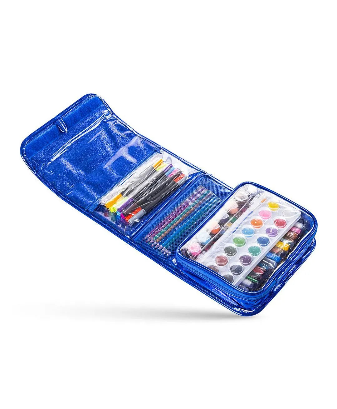 Eazy Kids Art Supplies Set in Space Themed Carrying Case 9 (82 Piece Kit with Paints, Crayons, Markers)