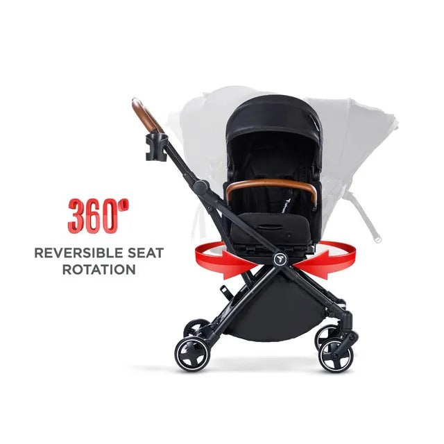 Teknum Black Compacto Auto-Fold 360° Reversible Stroller