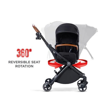 Teknum Black Compacto Auto-Fold 360° Reversible Stroller