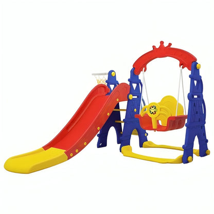 Little Angel Kids Slide & Swing 3-in-1 Activity Playset (Colorful).