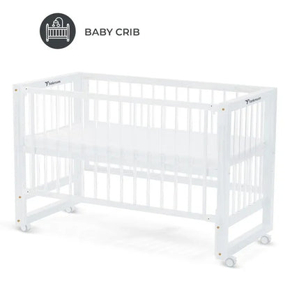 Teknum Prism 4-in-1 Convertible Crib with Mattress – White