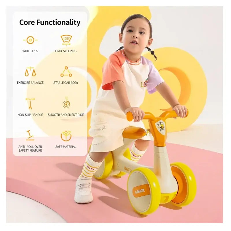 B.Duck - 7-Inch Kids Balance Bike - Yellow