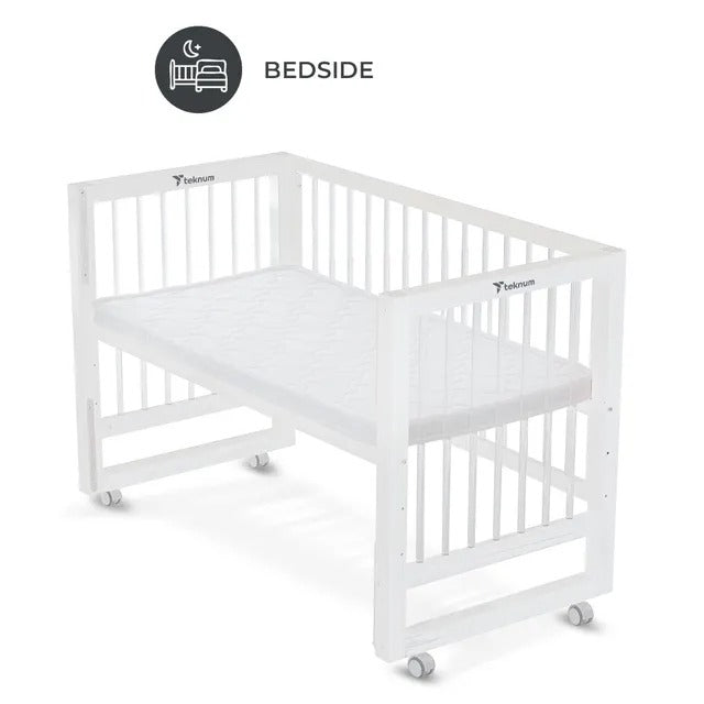 Teknum Prism 4-in-1 Convertible Crib with Mattress – White