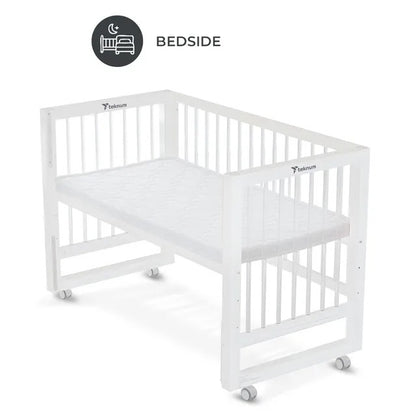 Teknum Prism 4-in-1 Convertible Crib with Mattress – White