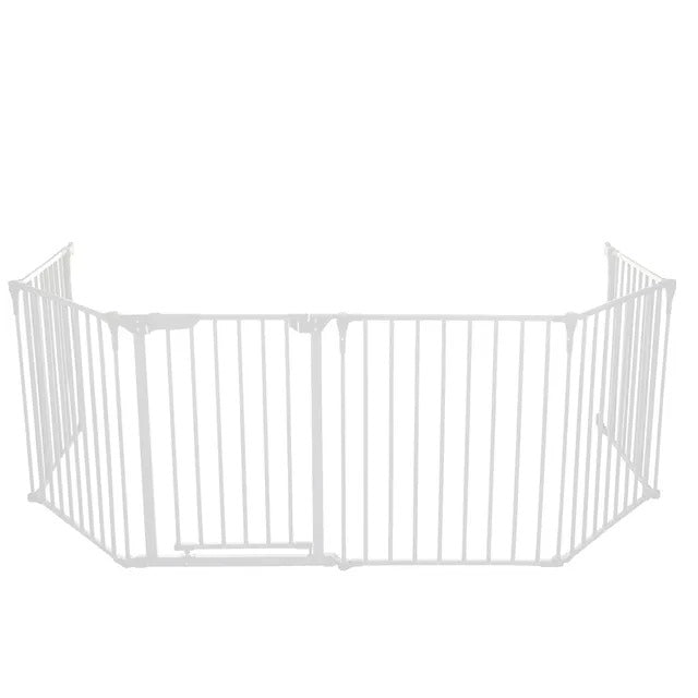 Baby Safe Convertible 6 Panel Playpen with Mat – White