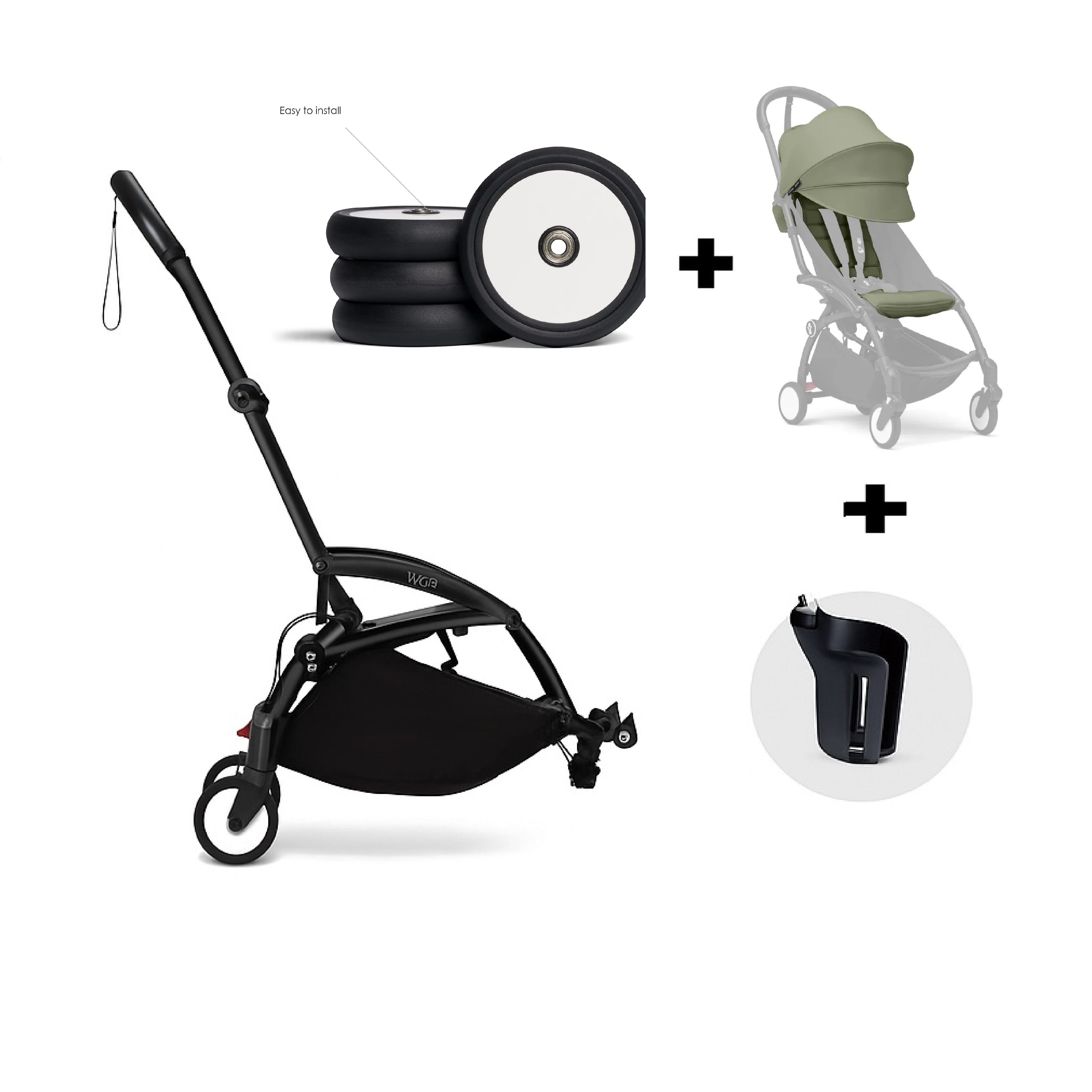 Babyzen YOYO Connect Frame With YOYO3 Color Pack+ Cup Holder + Wheels Pack