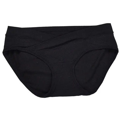 Blooming Blossom Low Waist Cotton Seamless Maternity Briefs (Black)